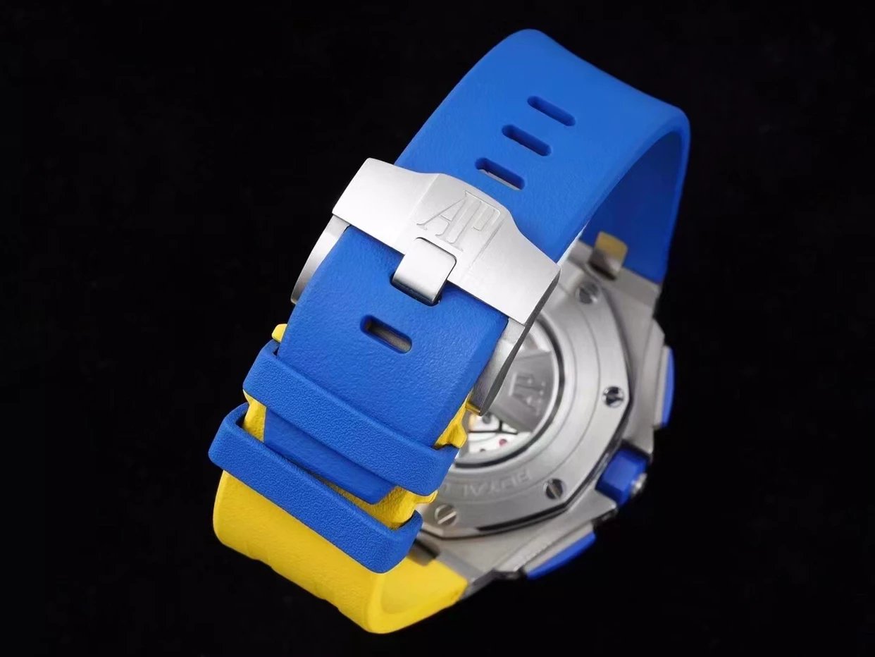 RS廠愛彼皇家橡樹離岸型繫列26400計時機芯 黃藍膠帶男士機械手錶-精仿愛彼