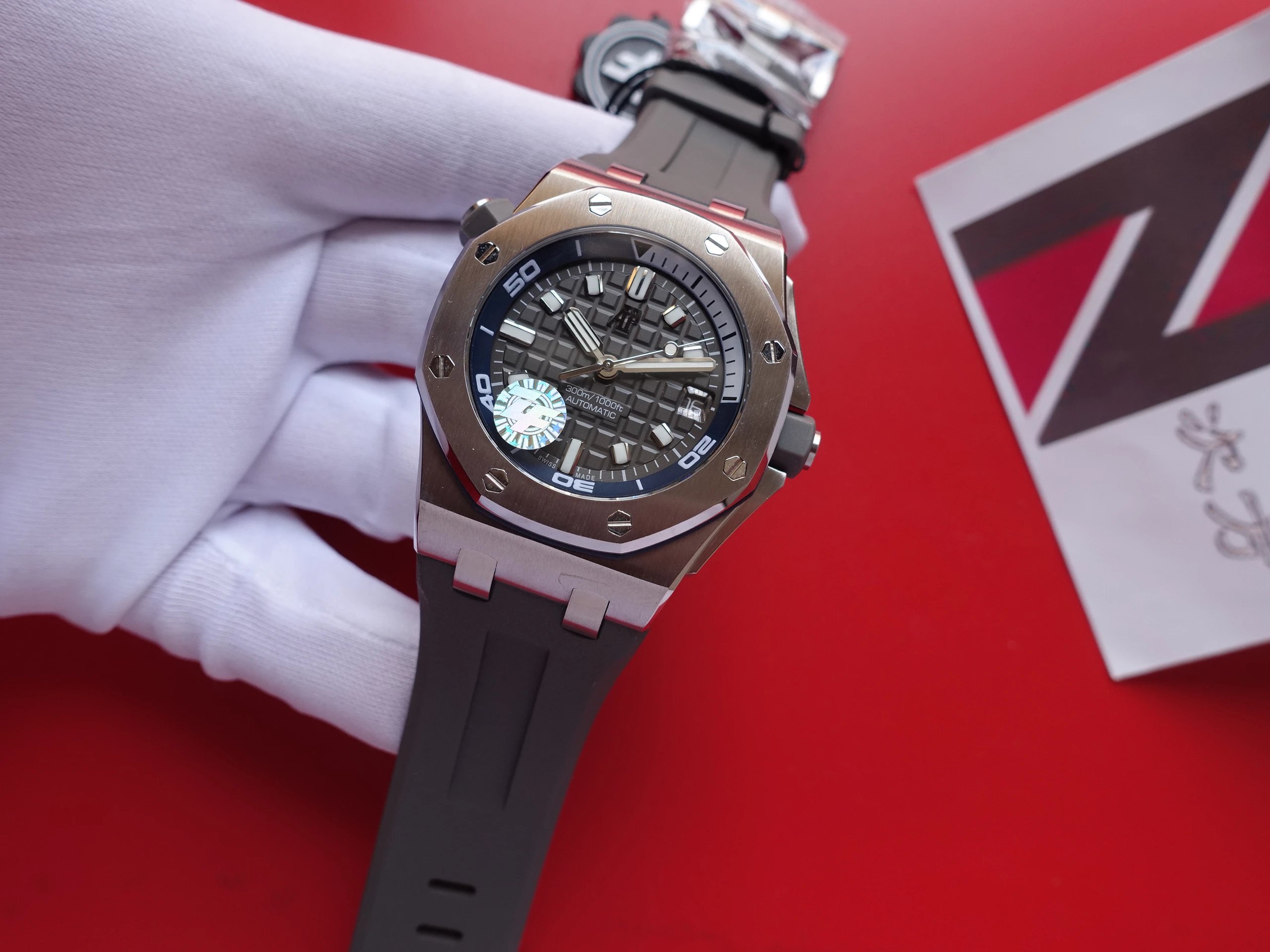 ZF愛彼AP15720新款男士機械手錶 42mm超強防水潛水 機械男錶 藍寶石玻璃 一比一頂級版本-精仿愛彼