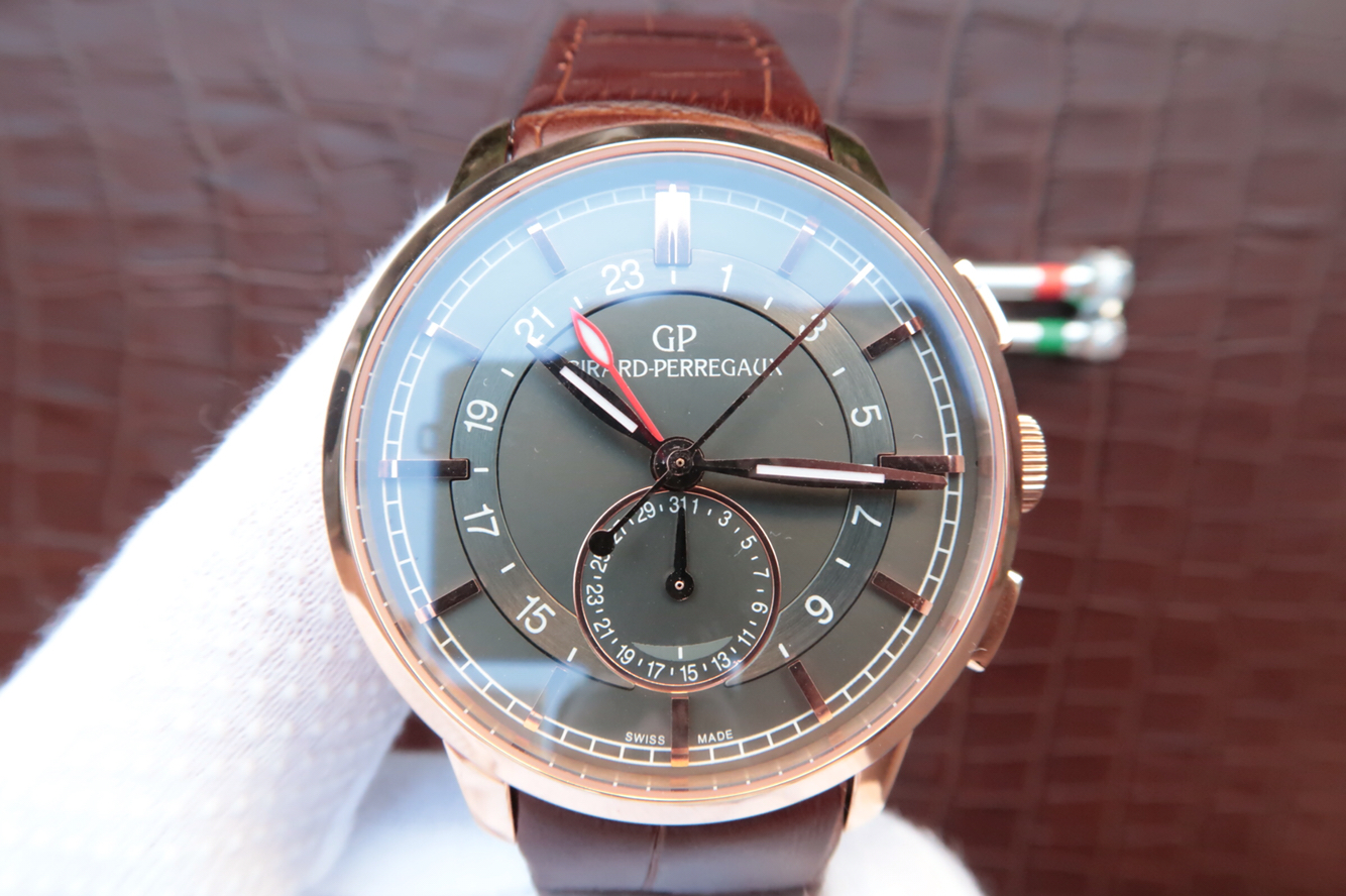 芝柏Girard-Perregaux 1966繫列49544-52-231-BB60男士機械手錶 玫￥3480-精仿芝柏