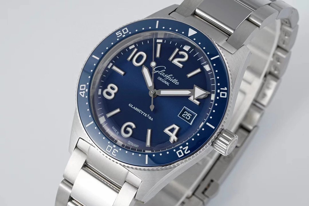 RXW廠打造-格拉蘇蒂開拓繫列1-39-11-09-81-70藍盤鋼帶男士機械手錶￥3480-精仿格拉蘇蒂